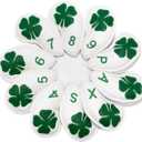 Golf Iron Covers Golf Iron Head Covers Leather Golf Iron Covers for Golf Clubs 10pcs Golf Iron Headcovers Lucky Clover Golf Club Head Covers for Iron with Magic Tape Fit All Brands