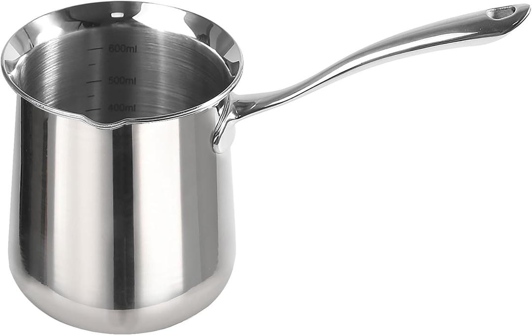 IMEEA Turkish Coffee Pot SUS304 Stainless Steel Coffee Maker for Briki Greek & Arabic Cezve Ibrik (20oz)
