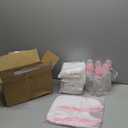 6 Sets Bottle Chug Baby Shower Games Juegos Para Plastic Baby Bottles Bibs Disposable Diapers Gender Reveal Games Baby Changing Diaper Race Game Decoration (Pink)