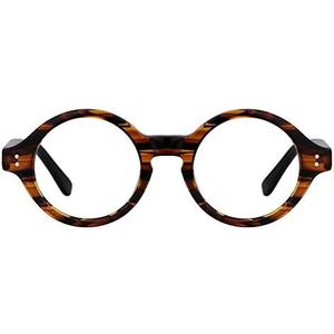 Zeelool Unisex Retro Acetate Round Eyeglasses Frame with Clear Lens Giggs FA0249