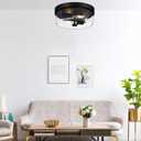 szzgco Flush Mount Ceiling Light Fixtures, 2-Light Black Ceiling Mount for Farmhouse with Clear Glass Lampshade, Industrial Flush Mount Light Fixture for Hallway, Kitchen, Entryway and Foyer