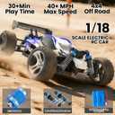SIMREX 1:18 Scale 4WD RC Car | 40+MPH High Speed Off-Road Remote Control Truck | All-Metal Transmission & Nylon Chassis | 30+ Min Runtime | Gift for Adults, Teens & Kids (Blue)