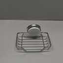 LEVERLOC Soap Dish, Soap Bar Holder for Shower Suction Cup Wall Mounted, Stainless Steel No-Drilling Removable Waterproof Sponge Holder for Bathroom Bathtub Kitchen Sink, Keep Dry, Silver (5.7" * 4.8")