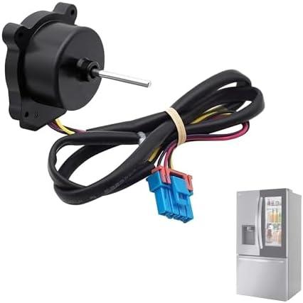 EAU65058502 Refrigerator Condenser Fan Motor Compatible with LG Fridge | Fits LRMDS3006S LMWS27626S LFXS28968S, Replace EAU65058501 AP7178309 PS16662422 Fan Motor Assembly, DC 12V 1A 4-Pin(used)