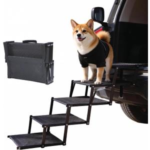 Dog Stairs 5 Steps Foldable Dog Ramp with Non-Slip Surface, Portable Dog Steps for Cars,SUV and Truck, Supports up to 250 lbs
