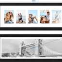 Hongkee 8x24 Picture Frame 2 Pack, Rustic Black Wood Frame with Tempered Glass, Display Pictures Multiple Five 4x6 With Mat or 8 x 24 Without Mat - Horizontal or Vertical Wall Mounting, 8x24 in matted to 5-4x6