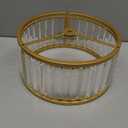 Brass Gold Flush Mount Ceiling Light, 2- Light Caged Crystal Chandelier, Small Drum Hallway Light fixtures Ceiling Mount (Brass Gold)