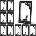 VCE Low Voltage Mounting Bracket 10 Pack, Flush Low Voltage Box for Single Gang Wall Plate, Telephone Wires, Network Cables, HDMI, Coaxial, Speaker Cables, Black