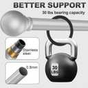 Silver Curtain Rods for Windows with Brackets,5/8 Inch Diameter Small Curtain Rod Adjustable Set 32 to 90 Inches,Easy Install Drapery Rods,Gray