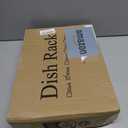 SNTD Dish Drying Rack - Small Dish Rack for Kitchen Counter, Stainless Steel Dish Drainer with Utensil Holder and Drainboard, 11" W x 15" L (White)