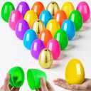 Garma 72 Pcs 3.15'' Easter Eggs - Empty Bright Colors Plastic Eggs with 6 Golden Eggshell Bulks for Easter Party Favors Supplies Easter Egg Hunt Game Basket Stuffers Fillers Classroom Exchange Prize