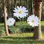 Large Daisy Flowers Artificial Giant Paper Flowers Decoration Big Flowers Decor for Birthday Party Garden Office Home Wedding Graduation Shop Window Display(White)- Pack of 2