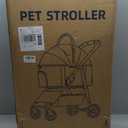 Dog Cat Stroller for Small/Medium Pets up to 50 lbs, 3-in-1 Foldable Pet Stroller with Detachable Carrier, Car Seat, Storage Basket, Cup Holder, Hanging Bag, Rain Cover, All-Terrain 4 Wheels (Black)