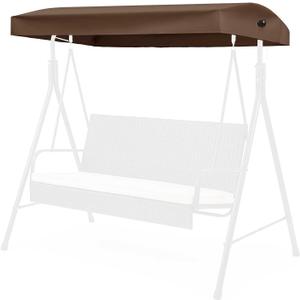 Frienda Replacement Canopy Top Compatible with Model GCS00229C, 3 Seater Outdoor Patio Swing Canopy Top Cover 77" x 46.5", Fabric Only, Structure Not Included, Will Not Fit Any Other Swing(Brown)