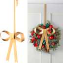 Blulu 22.5 Inch Valentine's Day Wreath Door Hanger Metal Bow Hanging Hook Front Door Metal Hanging Hook Decorative Adjustable for Valentine's Day Holiday Home Window Decor