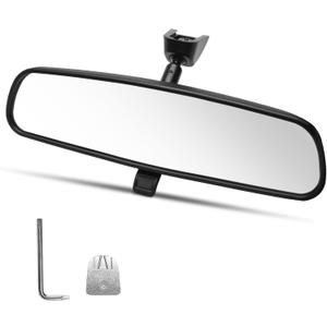 10.5 Inch Large Anti-Glare Rear View Mirror, Universal Interior Mirror Kit with Wide Angle Night Vision for Cars, Trucks, SUVs, Compatible with Toyota Honda Ford Nissan Jeep