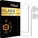 Ailun 2 Pack Screen Protector for iPhone 13 Pro Max [6.7 inch] Display 2021 with 2 Pack Tempered Glass Camera Lens Protector,[9H Hardness]-HD Case Friendly