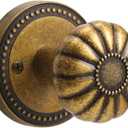 Antique Brass Door Knob Passage Door Knobs Interior Door Knob for Hall and Closet,Zinc Alloy 1 Pack