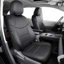 HKZ Sienna Seat Covers Custom Fit for Toyota Sienna 2021 2022 2023 2024 2025 2026 Limited,Platinum,2nd Row Captain Seats with Leg Rest,Full Coverage Leather Seat Protector,3-Row Full Set,Black