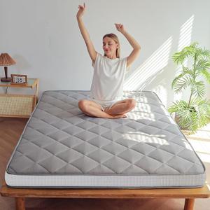 MAXYOYO 6" Extra Thick Futon Mattress Floor Mattress, Twin Size Diamond Pattern Mattress Pad Tatami Pad Japanese Floor Mattress for Adults Floor Bed Roll Up Mattress Guest Mattress, Grey