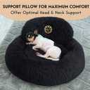 PetJett Calming Dog Bed for Small Dogs 23" Donut Dog Beds, Anti-Slip & Washable Fluffy Plush Faux Fur Pet Bed, Anti-Anxiety Premium Comfort Round Puppy Bed, Fits Dogs up to 25 lbs Black