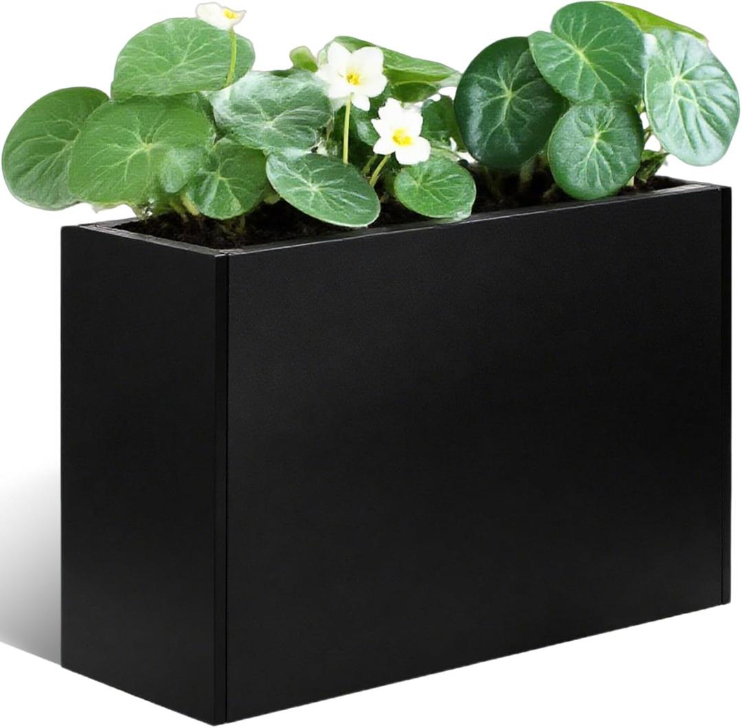 Adjustable Metal Planter Box 38 x 12 x 30, Steel Garden Box with Smart Drainage, Heavy-Duty Plant Container Powder-Coated Steel - Perfect for Garden, Patio & Balcony Decor