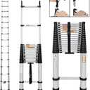 Aluminum Telescoping Ladder - 20FT Portable, Collapsible, Extension Ladder with Roof Hooks, 330lb Capacity