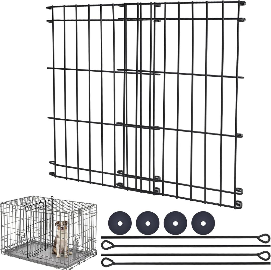 Dog Crate Divider Panel,Include 2 Metal Panels,4 Connecting Rods and 4 Spacers,Adjustable Metal Pet Kennel Divider,16.9''H,Adjustable Width 11.8"-20.86",Fit for Most Dog Crate (Crate NOT Included)