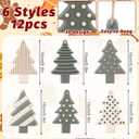 Sosation 24 Pcs Neutral Christmas Tree Ornaments 3.15 inch Sage Green Hanging Decorations Boho Modern Silicone Christmas Ornaments with Ropes for Xmas Tree Winter Crafts