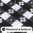 2 x Rectangle Vinyl Table Cloth, Waterproof Elastic Fitted Tablecloth with Flannel Backing, Plastic Table Cover for Picnic, Camping, Outdoor (Black & White, 24"x48")