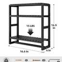 Galood Over The Toilet Storage Bathroom Shelves Wall Mounted 3 Tier Space Saver Corner Shelf Organizer Bamboo Towel Rack Toilet Paper Cabinet with Hanging Rod Black, Standard