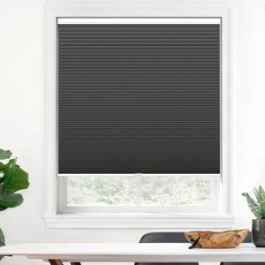 LazBlinds Cordless Cellular Shades, Blackout Honeycomb Shades with 1.5 inch Cells, Room Darkening Thermal Insulation Noise Reduction Blinds for Windows, 29" W x 72" H, Black