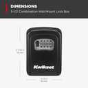 Kwikset Wall Mount Key Storage Lock Box, Combination, 3-9/16", Black