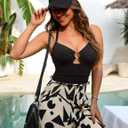 Blooming Jelly Womens One Piece Swimsuit Slimming Tummy Control Bathing Suit Shapewear Full Coverage Swim Suits (Black, M)