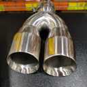 Exhaust Y Pipe 2.5" Inlet, A-KARCK Stainless Steel 3.5" Outlet 9.5" Long Y Pipe Withstands High Temperatures