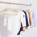 Kids Space Saving Velvet Non-Slip Clothes Hangers with Shoulder Notches for Infant and Toddler, 11.6", Beige, 50-Pack