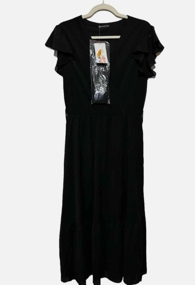 Pretty Garden Long Black Dress M