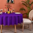 MEANMOY Purple 210 GSM Water & Stain Resistant Round Tablecloth for Circle Table - Solid 48 Inch Table Cloth Cover in Wrinkle Free Durable Washable Polyester Fabric for Wedding, Party, Banquet