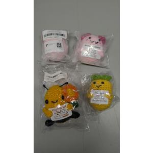 Pack of 4: Funny Positive Pineapple, 3.15 Inch Knitted Pineapple Potato Toy with Encouraging Card Creative Cute Emotional Support Crochet Pineapple Doll for Festival Party Decoration Encouragement Gift +  Mini Funny Bee Positive Crochet Animals - Valentines Day Birthday Gifts for Women Men Teens + Valentines Day Gifts for College Teen Girls, Handmade Crochet Axolotl Tween Girl Gift Trendy Stuff, Easter Basket Stuffers & Pink Birthday Idea for Kids (Set of 2)