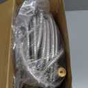 Garden Hose 100ft Stainless Steel Water Hose Super Tough Flexible Water Pipe with Brass Fittings and Sprayer Nozzle, No Kink, Rust Proof