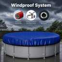 Winter Round Pool Cover 24ft for Above Ground Pools,200GSM thickend and Tear-resistand,Triple Windproof Design, Thermal Insulation, UV Protection