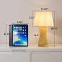 Boho Table Lamp, 17" Bamboo Bedside Lamp for Living Room