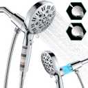 5-inch Filtered Handheld Shower Head with 10 Spray Modes - High Pressure, Magnetic Docking & Water Flow Control | Chrome Finish & 69 Stainless Steel Hose 2.5 GPM Flow Rate, Wall Mounted, Chrome