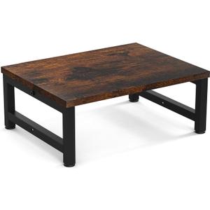 Flottian 6" Wooden Step Stools for Adults Kids,15.4" Extra Wide Heavy Duty Step Stool Holds Up to 300 lbs,Bed Step Stool for High Beds,Stools for Bedroom,Kitchen,SUV ect,Easy Assemble,Rustic Brown