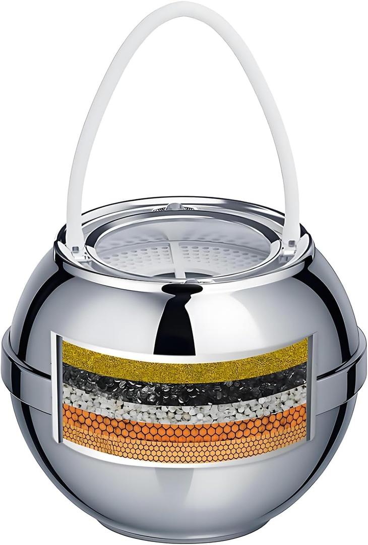 Bath Filter for Tub - Kinder Water Filter for Bathtub, Hard Water Softener to Remove Lead,Chlorine and Fluoride, Improve Skin, Hair and Nails Condition,Chrome