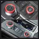 LECART Car Interior Accessories Fit for Ford Explorer 2024 2023 2022 2021 2020 PRND Shift Knob & Drive Mode Knob Covers Auto Decoration Stylish Metal Decal Decor Trims Red 2Pcs