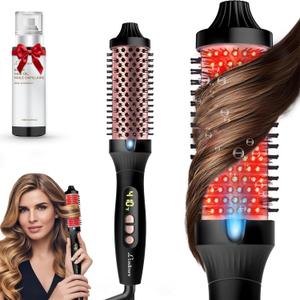 LuxRenew 
Infrared Bounce Brush, Thermal Round Brush with Negative Ion Technology, 10 Heat Settings for Oil Blowout Look for Hair Care, Straightening and Styling