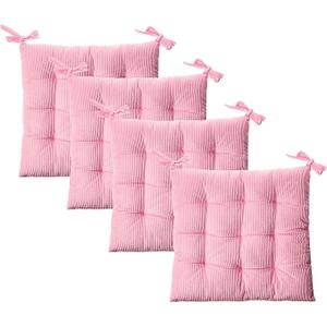 Seat Cushion for Chair with Ties, Chair Pads for Dining Chairs 4 Pack, Chair Cushion for Desk Chair Decorative, Thick and Comfortable, 100% Polyester, for Office Chairs
