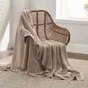 Bedsure Gentlesoft 100% Cotton Blanket King Size for Bed - Cooling Breathable and Soft for Summer, Thick Cozy Waffle Weave Blanket Gifts for Women, Light Brown, 104x90 inches
