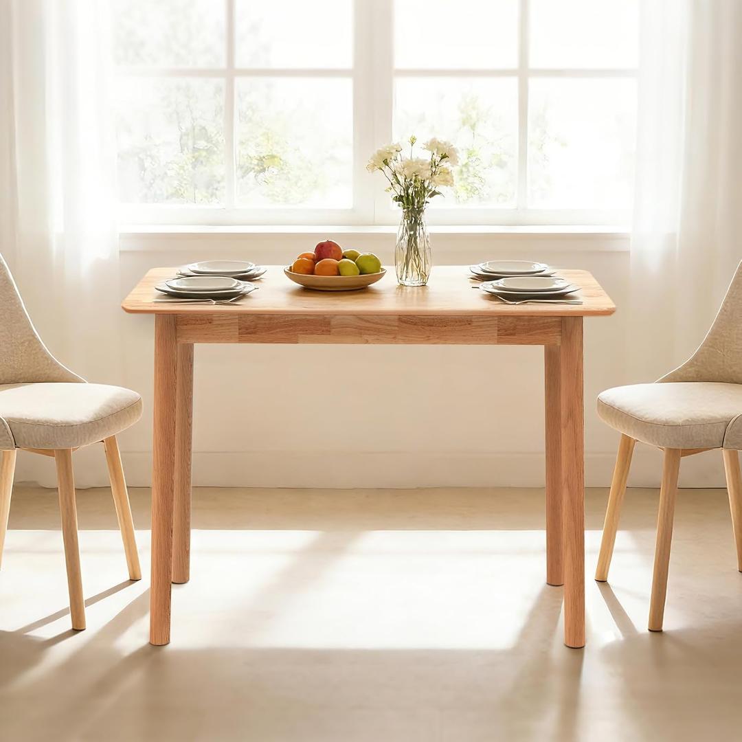 47.2" Dining Table for 2-4 People, Wood Kitchen Table, Rectangular Dining Room Table, Farmhouse Small Kitchen Table, for Dining Room, Kitchen & Study Room (Chairs not Included)